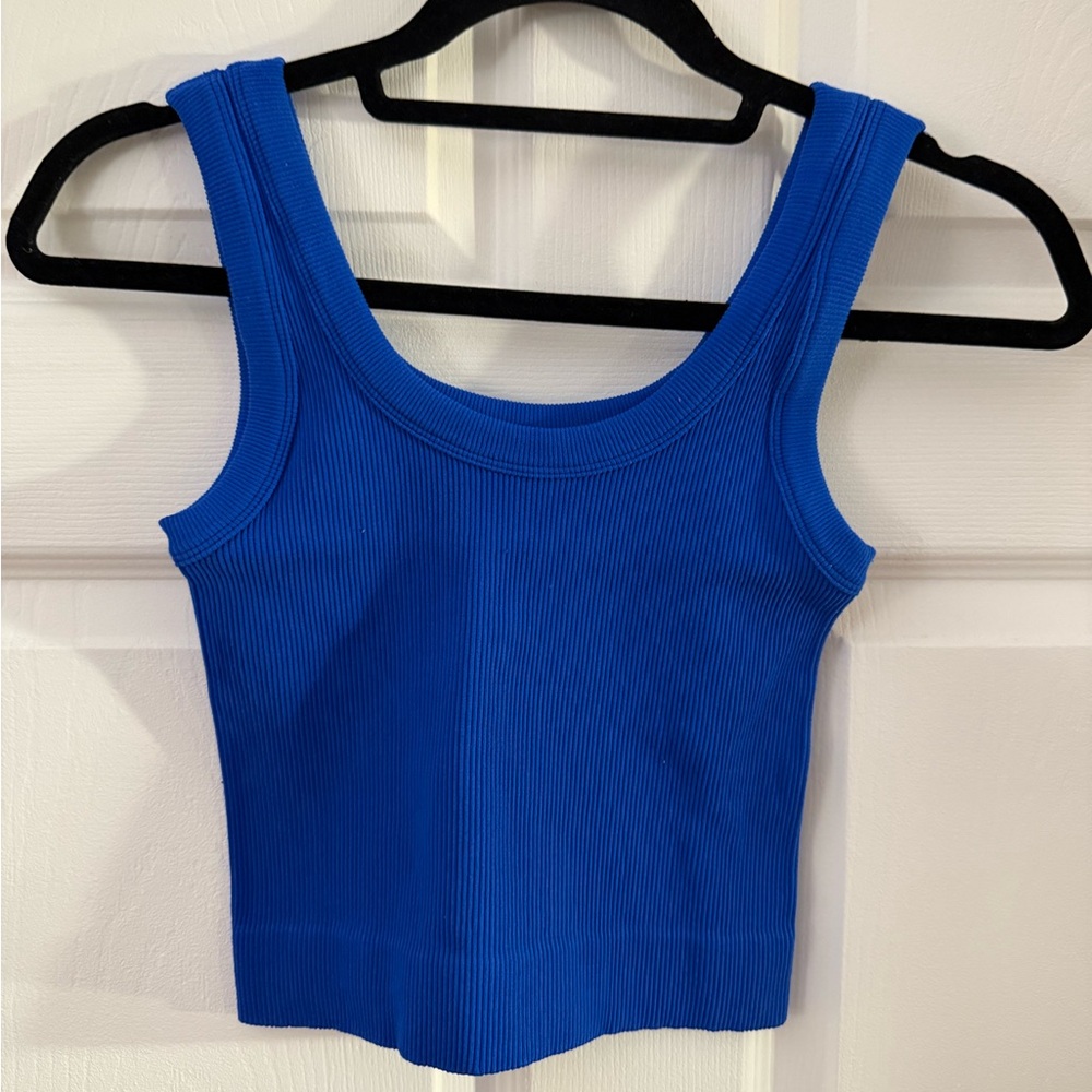 NWOT Blue Ribbed Tank Top